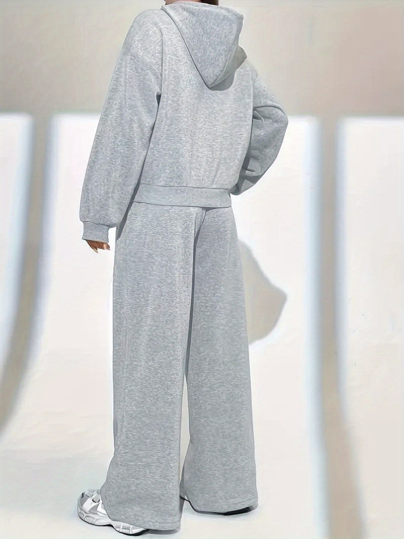 Women’s Winter Hooded Sweatshirt & Jogger Set – Casual Pullover with Letter Print, Pockets & Drawstring Waist