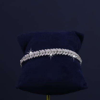 Women’s 5-Piece Leaf Design Bridal Jewelry Set – White Zirconia Ring, Necklace, Earrings & Bracelet for Weddings, Anniversaries & Valentine’s Day