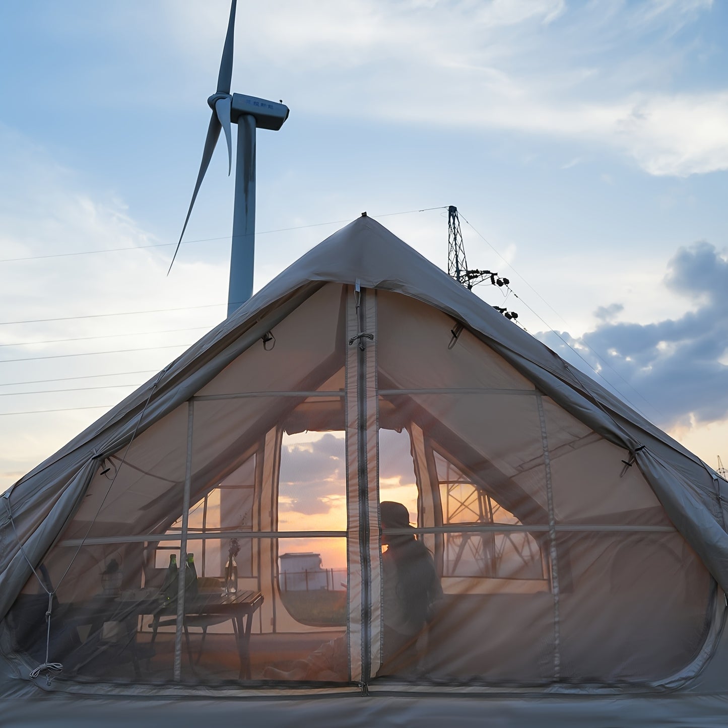 PAKICETUS 8-Person Inflatable Camping Tent — All-Season Heavy-Duty Oxford Air Cabin with Stove Jack, Easy Setup, Mesh Windows & Doors, Spacious Outdoor Shelter for Glamping, Hiking & Travel