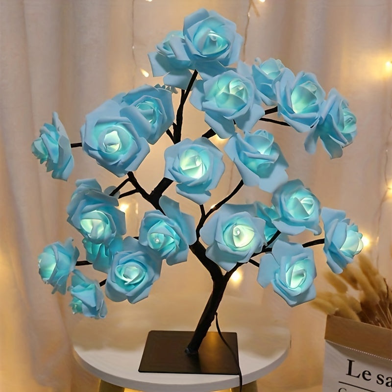 LED Rose Flower Lamp – Romantic 24-LED USB Fairy Light for Bedroom, Wedding & Valentine’s Day Decor