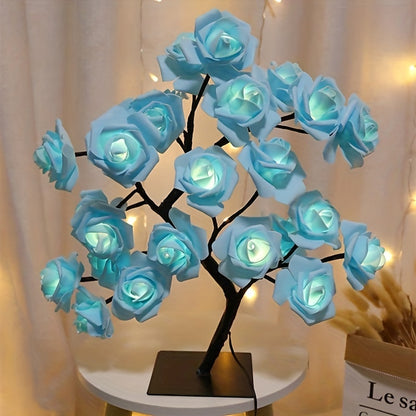LED Rose Flower Lamp – Romantic 24-LED USB Fairy Light for Bedroom, Wedding & Valentine’s Day Decor