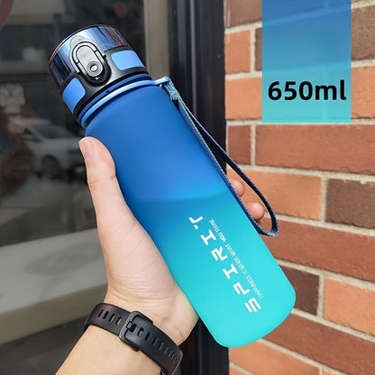 1pc, 21.98oz/33.81oz Gradient Sports Fitness Travel Water Bottle, Portable Drink Cup, Tea Mug, Durable PC Material, Uncharged, Flip Top, Ideal for Men & Women, Perfect for Summer & Fall, Great Gift for Students, Birthday, Val