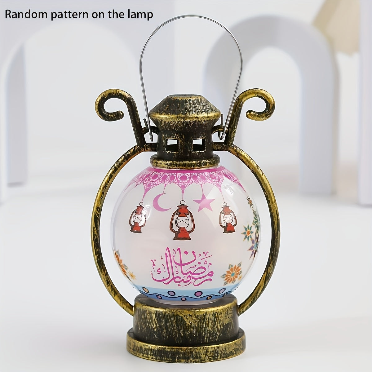 2-Pack Round LED Table Lamps with Switch-Controlled Uplighting - - Circular /Look Lighting Suitable for Parties, Ramadan/Eid Decorations, ' Rooms & Bedside - Plastic Table/Look Lights with Included