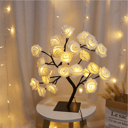 LED Rose Flower Lamp – Romantic 24-LED USB Fairy Light for Bedroom, Wedding & Valentine’s Day Decor