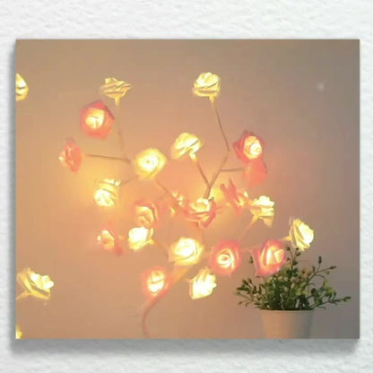 LED Rose Flower Lamp – Romantic 24-LED USB Fairy Light for Bedroom, Wedding & Valentine’s Day Decor