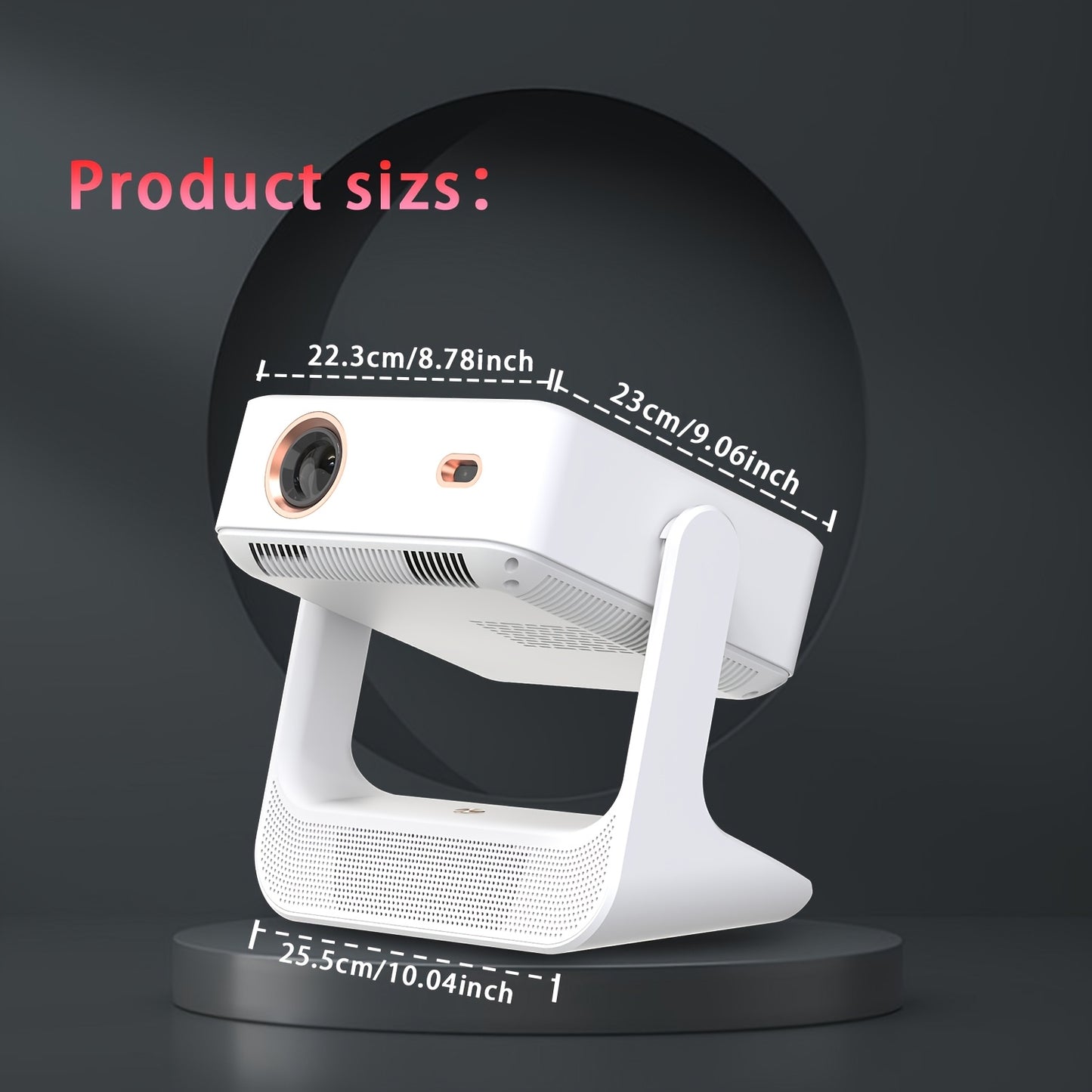 A2 Pro Smart Projector with 8-Inch Touch Screen – Android 12, Native 1080P HD, 4K Compatible Home Theater Projector with Autofocus & Auto Keystone Correction