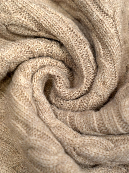 Women’s Elegant Khaki Knit Two-Piece Set – Round Neck Cardigan Top & Sleeveless Braided Texture Dress, Chic Autumn/Winter Outfit for Dates & Parties