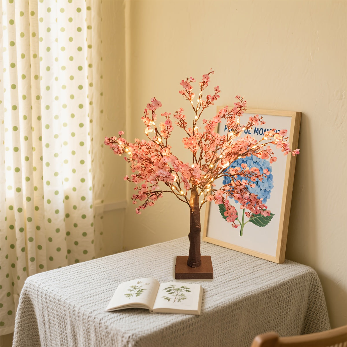 Pink Cherry Blossom Lamp – USB/Battery Powered Decorative Branch Light with Warm Glow for Home & Special Occasions