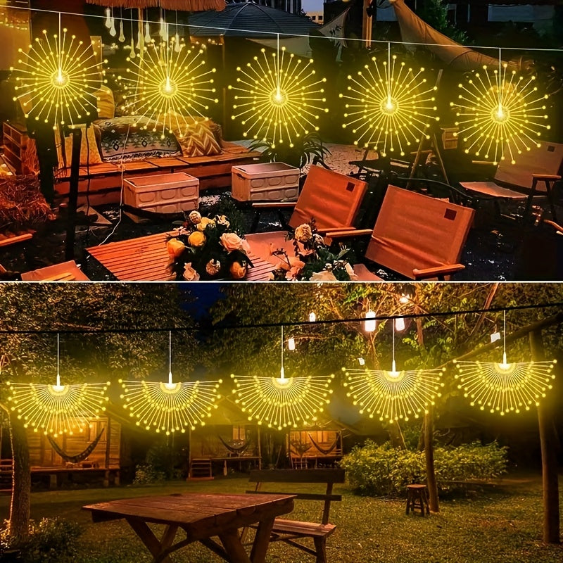 4pcs Per Set Solar Hanging Fireworks Lights