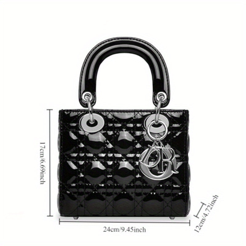 Women’s Elegant Structured Handbag – Golden-Tone Hardware Tote & Crossbody Bag with Magnetic Closure and Wrist Strap for Casual or Formal Events