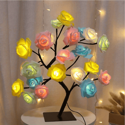 LED Rose Flower Lamp – Romantic 24-LED USB Fairy Light for Bedroom, Wedding & Valentine’s Day Decor