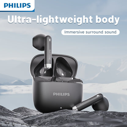 PHILIPS 2025 Wireless Earbuds — V6.0 Upgrade, Low Latency, Long Battery Life, Noise-Isolating with Microphone for Gaming, Sports & Music