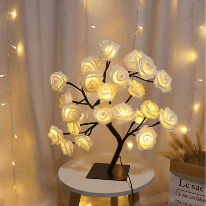 LED Rose Flower Lamp – Romantic 24-LED USB Fairy Light for Bedroom, Wedding & Valentine’s Day Decor