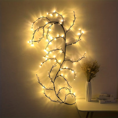 96-LED Willow Wall Lamp – Artificial Plant Branch Light for Elegant Bedroom & Living Room Decor