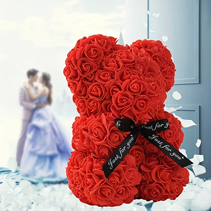 Immortal Rose Bear – Artificial Foam Flower Gift for Valentine’s Day, Mother’s Day, Anniversaries, Weddings, Birthdays & Christmas