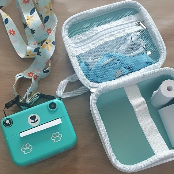 Mini Thermal Instant Printing Camera for Kids – Portable Shock-Resistant Camera with 3/5/10s Delay, USB Charging, 1300mAh Battery & 3 Rolls of Paper