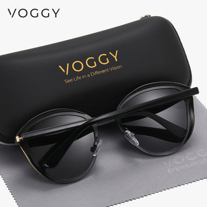 VOGGY Retro Butterfly Polarized Sunglasses – Stylish Metal Frame Eyewear for Men & Women, Perfect for Driving & Parties