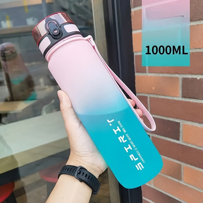 1pc, 21.98oz/33.81oz Gradient Sports Fitness Travel Water Bottle, Portable Drink Cup, Tea Mug, Durable PC Material, Uncharged, Flip Top, Ideal for Men & Women, Perfect for Summer & Fall, Great Gift for Students, Birthday, Val