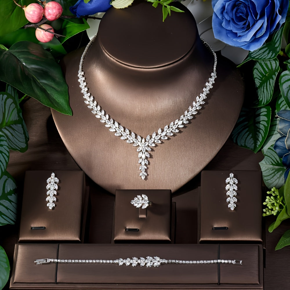 Women’s Middle Eastern Luxury Bridal Jewelry Set – High-Quality AAA Zirconia Wedding & Party Elegance