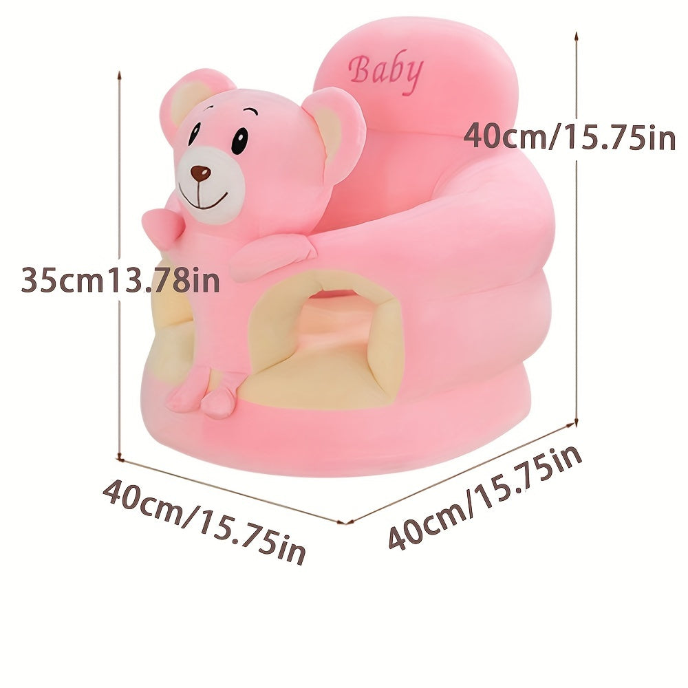 [Soft Youngsters Chair] LIBSIT Soft Plush Youngsters Chair | PVC Material, Green Cartoon Design, Infant Support Seat for Sit and Stand Practice, Safe and Comfortable Learning Sofa for Youngsters