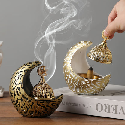 1pc Minimalist Creative Light Luxury Moon Design Resin Incense Holder, Suitable for Home Decoration, Office, Festivals, and Yoga Spaces. Ideal as a Holiday Gift or Decorative Piece. Features Include Incense Holder, Incense Ho