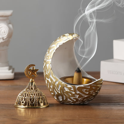 1pc Minimalist Creative Light Luxury Moon Design Resin Incense Holder, Suitable for Home Decoration, Office, Festivals, and Yoga Spaces. Ideal as a Holiday Gift or Decorative Piece. Features Include Incense Holder, Incense Ho
