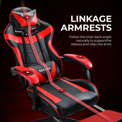 Ergonomic Gaming Chair – High-Back Recliner with Headrest, Lumbar Support & 360° Swivel for Office or Home Setup