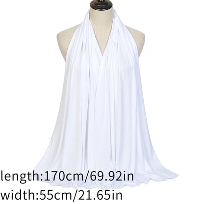 6-Piece Solid Color Breathable Scarf Set for Women – Lightweight Shawls & Headscarves for Modest Fashion and Festive Wear