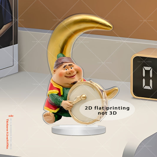 لوحة مسطحة ثنائية الأبعاد، قطعة ديكور كلاسيكية من الأكريليك بتصميم قمري، ذات طابع عصري، تُضفي لمسة جمالية على سطح المكتب، وتُعد هدية إبداعية فريدة، مناسبة لعيد الفطر، وعيد الميلاد، وعيد الشكر، وأعياد الميلاد، وحفلات التخرج، وغيرها.