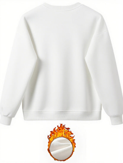 Letter Print Two Piece Set, Crew Neck Sweatshirt & Pants, Women's Clothing