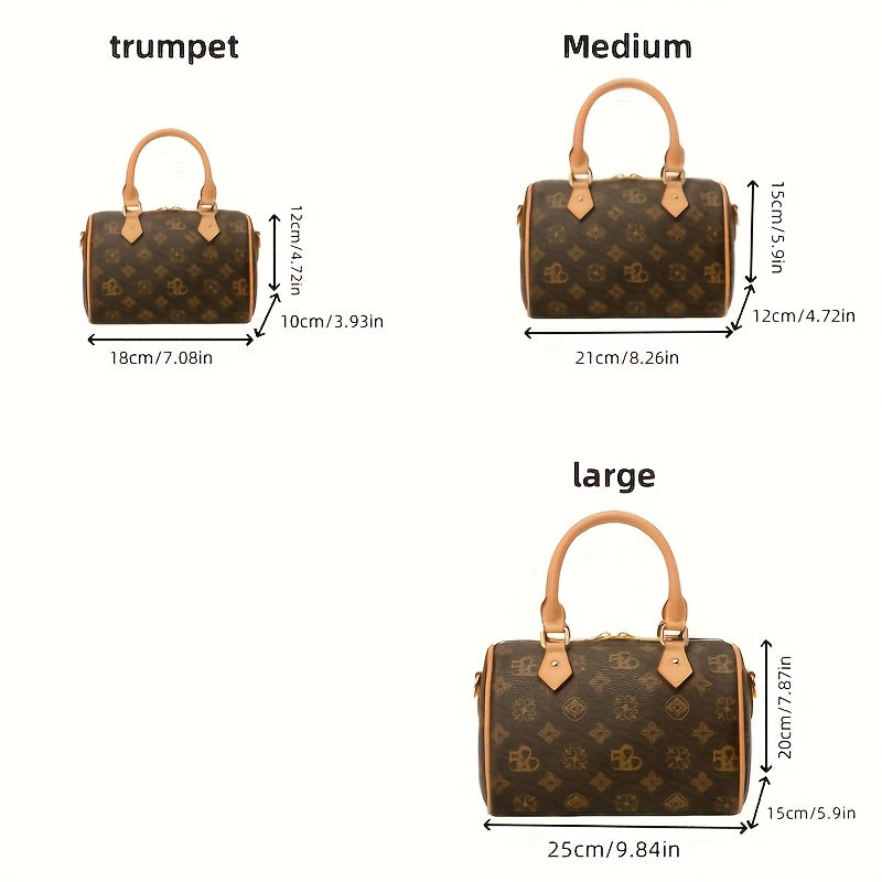 2026 Women’s Retro Mini Crossbody Bag – Coffee Brown Purse with Detachable Strap, Golden-Tone Hardware & String Pattern, Zipper Closure