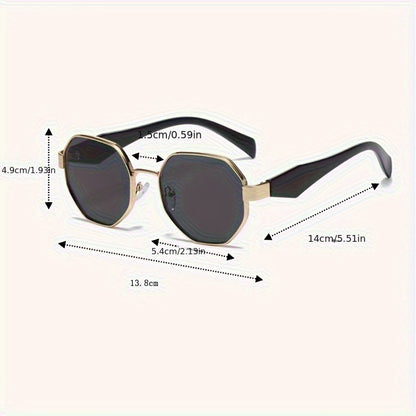 Women’s Golden-Tone Round Fashion Glasses – Stylish Minimalist Metal Frame Eyewear with Decorative Lenses, Lightweight for Casual & Formal Wear