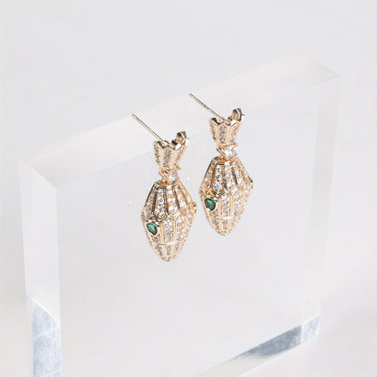 3-Piece Snake-Print Jewelry Set – Stylish Necklace & Earrings Combo for Women, Shiny Luxury Accessories for Parties, Banquets & Special Occasions