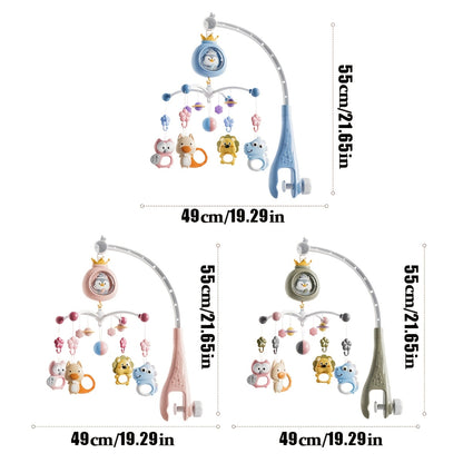 Penguin Baby Bed Mobile with Music & Lights - Rotating Brain-Stimulating Toy Featuring Adorable Penguins, Bears, and Animals - Ideal Christmas or Birthday Gift for Infants, Available in Pink/Blue, Random Colors, Penguin Gifts