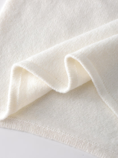 طقم ملابس تريكو نسائي لفصل الخريف والشتاء - فستان طويل فضفاض مع سترة بياقة عالية، بلون واحد