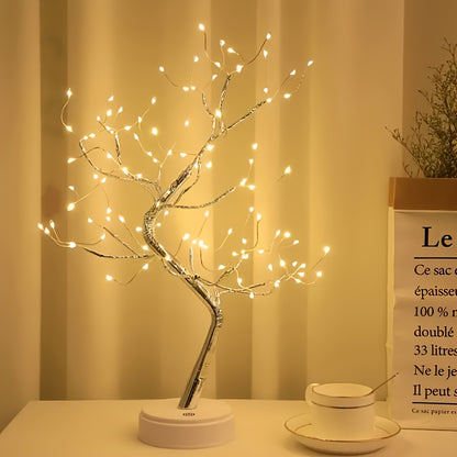 108 LED Bonsai Tree Lamp – Warm White Decorative Light with USB & Battery Power, Touch Control, Modern Table Decor