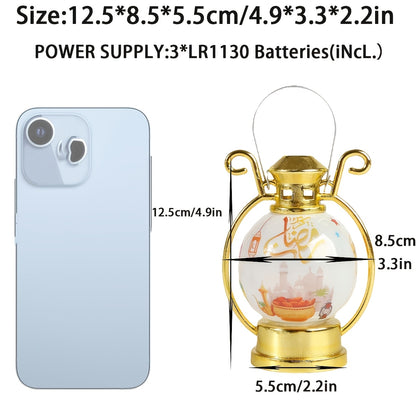 2-Pack Round LED Table Lamps with Switch-Controlled Uplighting - - Circular /Look Lighting Suitable for Parties, Ramadan/Eid Decorations, ' Rooms & Bedside - Plastic Table/Look Lights with Included