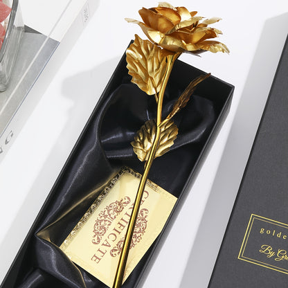 Golden Foil Rose Gift Box Set – Elegant Faux Rose Keepsake for Mother’s Day, Birthdays, Parties & Romantic Gifts