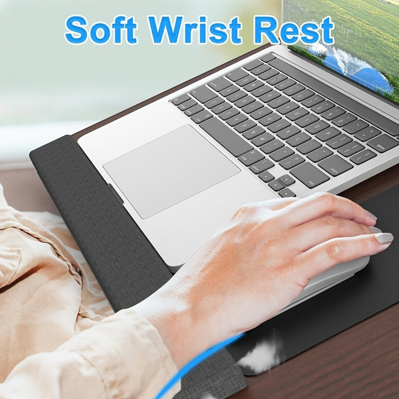 Portable Foldable Laptop Desk – Multifunctional Bed Table with Wrist Rest, Mouse Pad & Device Slots