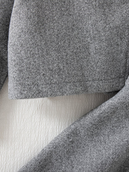 3-Piece Winter Baby Dress Set – Jacket, Vest Dress & Matching Hat with Bow and Button Details, Soft Cozy Outfit for 1st Birthdays & Christenings (Grey)