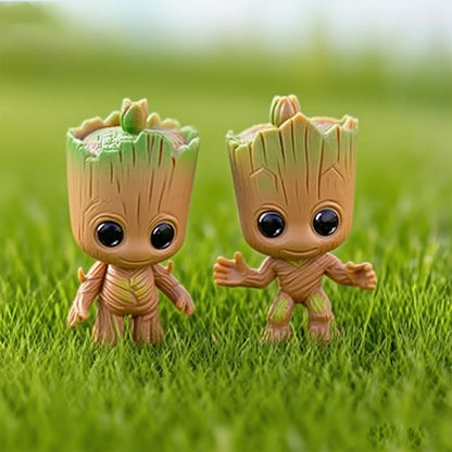 4pcs Set Mini Groot Cute Tree-Person Model Toys Adorable Baby Tree-Person Desktop Ornaments