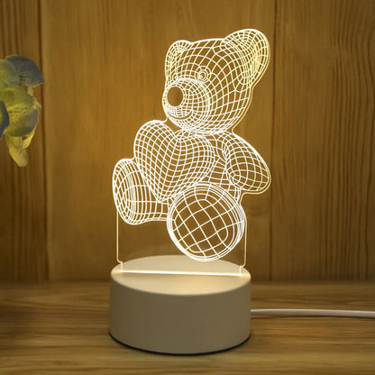 Romantic Love 3D Acrylic LED Lamp – Bedside Night Light for Home, Parties & Valentine’s Day Gifts