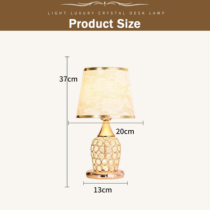 European Crystal Table Lamp – Modern Romantic Bedside Light with Warm Glow & Elegant Decorative Design