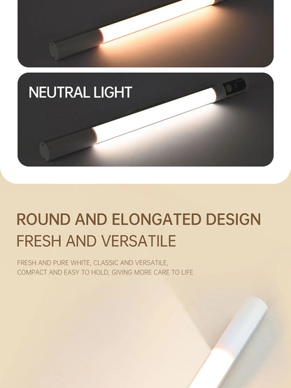 مصباح ليلي مزود بمستشعر حركة - مصباح مكتب وخزانة LED قابل لإعادة الشحن من النوع C مع شاشة رقمية 