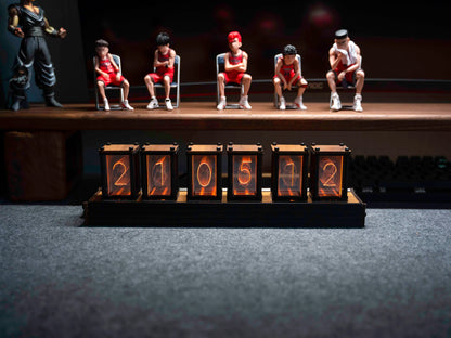 Luxury Nixie Glow Tube Clock – Wooden RGB Silent Digital Table Clock, Creative DIY Desktop Decoration & Gift