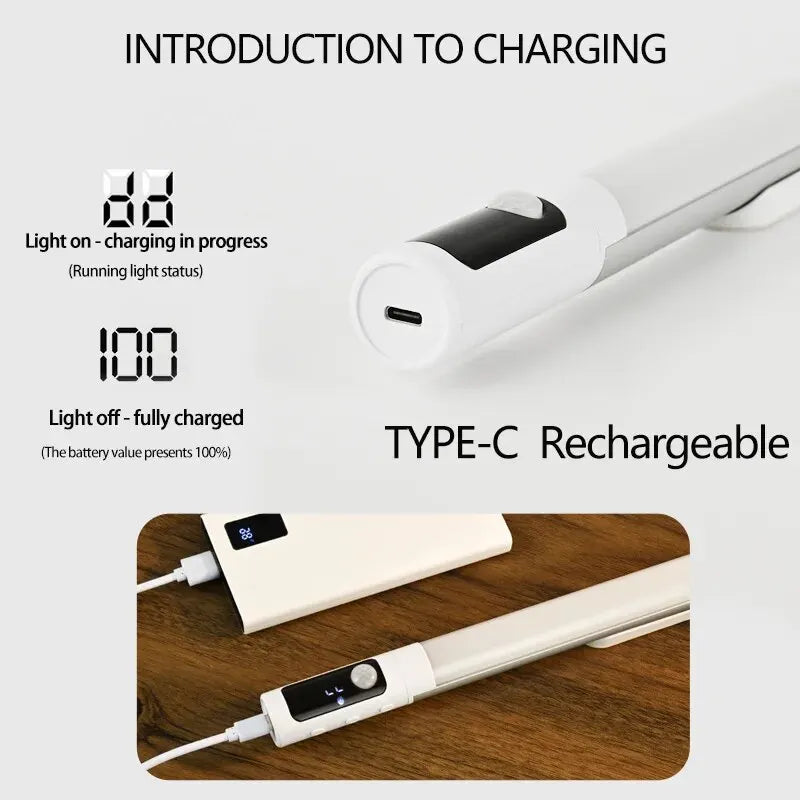 مصباح ليلي مزود بمستشعر حركة - مصباح مكتب وخزانة LED قابل لإعادة الشحن من النوع C مع شاشة رقمية 