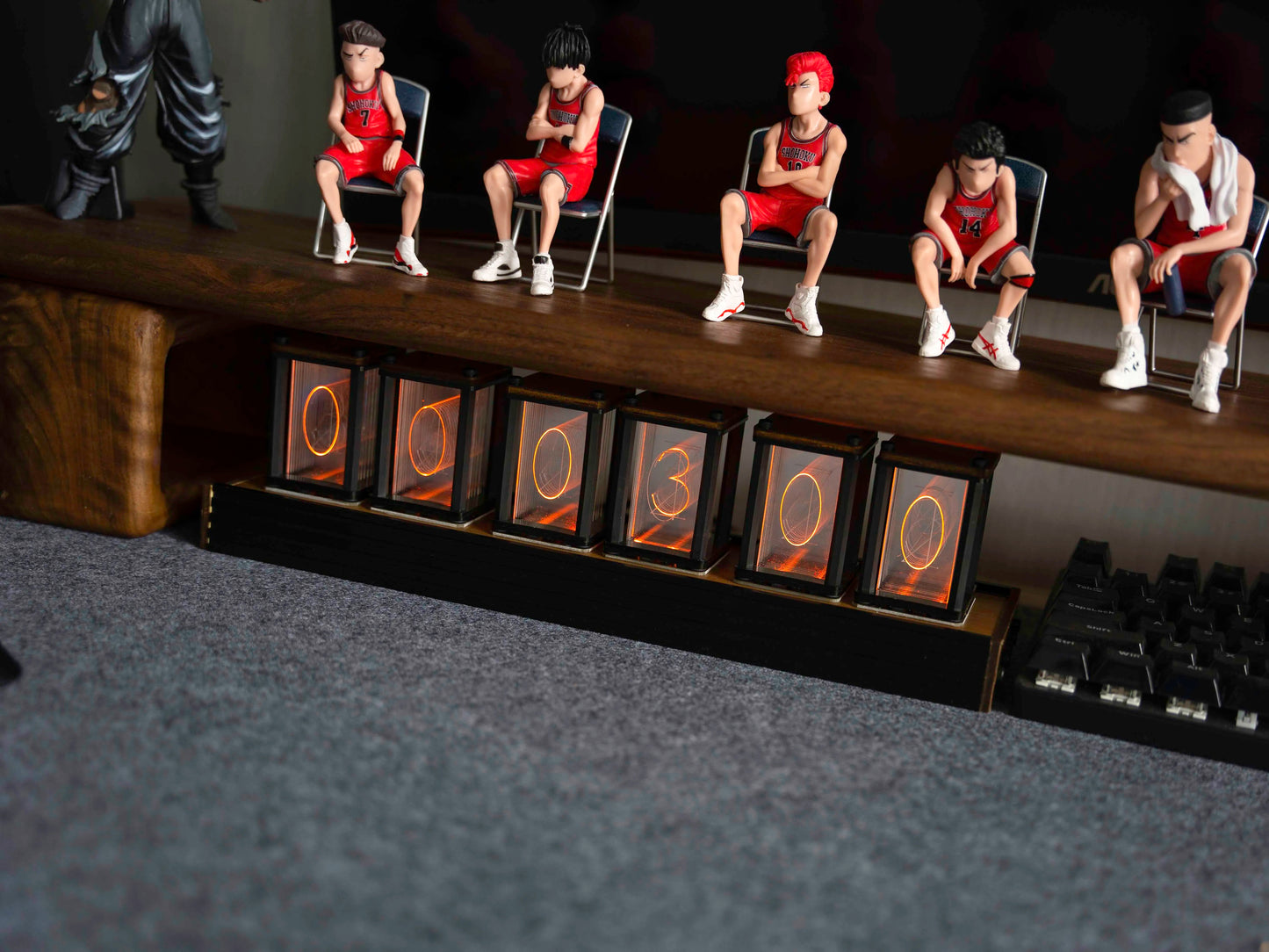 Luxury Nixie Glow Tube Clock – Wooden RGB Silent Digital Table Clock, Creative DIY Desktop Decoration & Gift