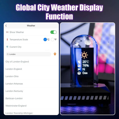 طقم ساعة أنبوبية نيكسي للإضاءة الليلية - ساعة محاكاة رقمية مع معايرة وقت التطبيق وشاشة IPS و3 أوضاع إضاءة