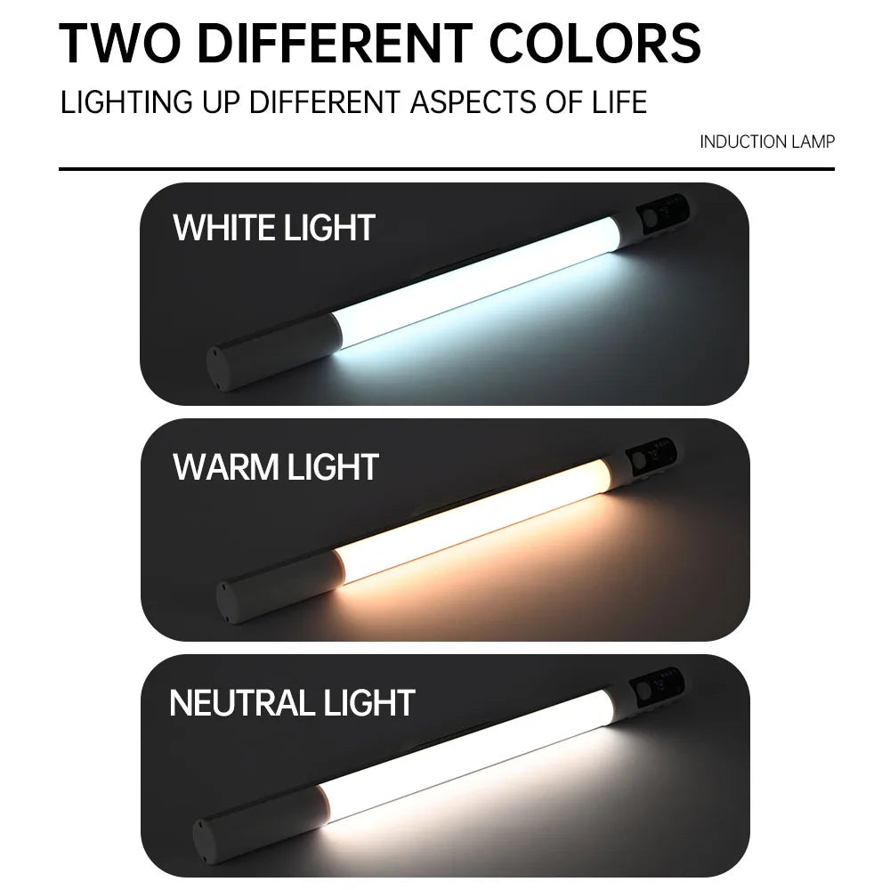 مصباح ليلي مزود بمستشعر حركة - مصباح مكتب وخزانة LED قابل لإعادة الشحن من النوع C مع شاشة رقمية 