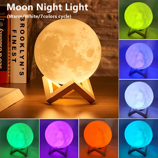 LED Moon Galaxy Night Light – Book Light & Bedroom Decor Lamp, Perfect Birthday Gift for Kids